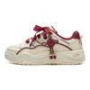 Butterfly Orchid CNY Year of the Horse Women's Low-Top Sneakers Gray Red AGCW008-3