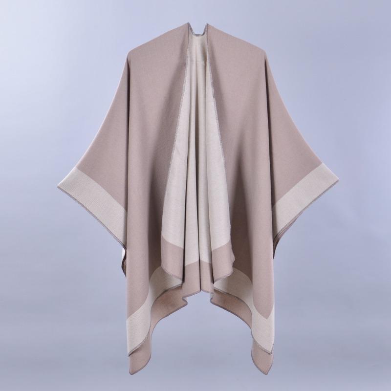 New Women's Spring Scarf Shawl Fashion Versatile Solid Color Four Seasons Imitation Cashmere Split Cape