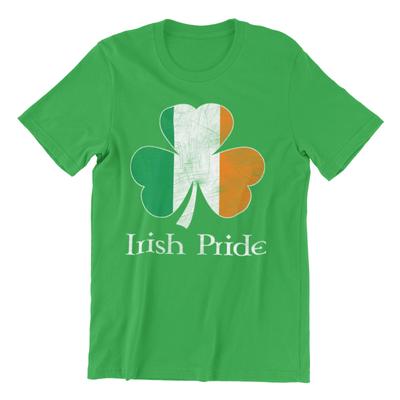 IRISH Pride ST Patricks Day T-Shirt Mens Womens Tees Top - Ireland Flag Shamrock Mens Womens Qrganic