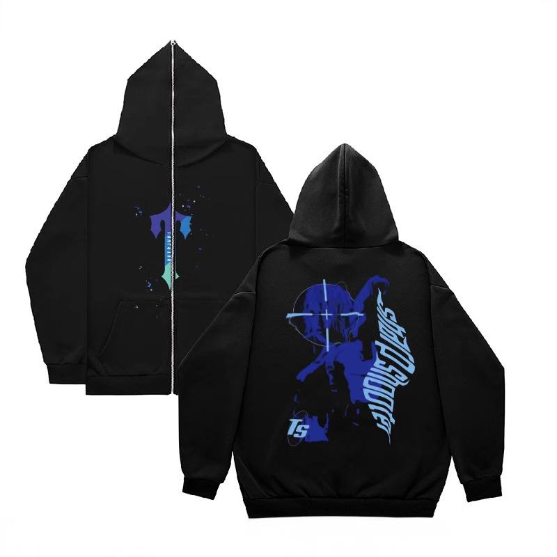 American Revenge Fleece Sweater Men's and Women's High Street Hoodies Trapstar Zip-up Cardigan Jacket Autumn and Winter