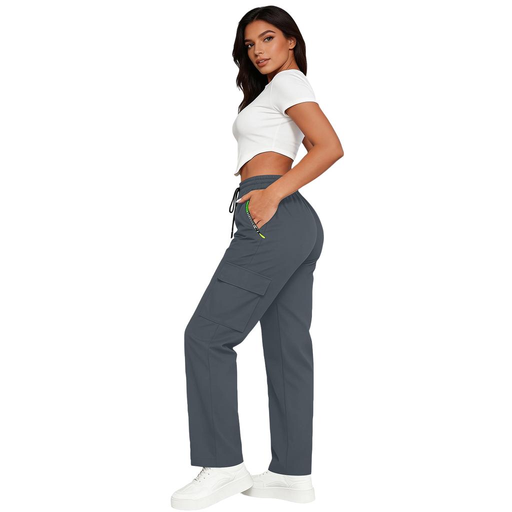 Women’s Loose Casual Pants – Quick-Dry Cargo Pants With Drawstring