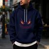 Men's Halloween Print Pullover Hoodie for Holiday Party and Cold