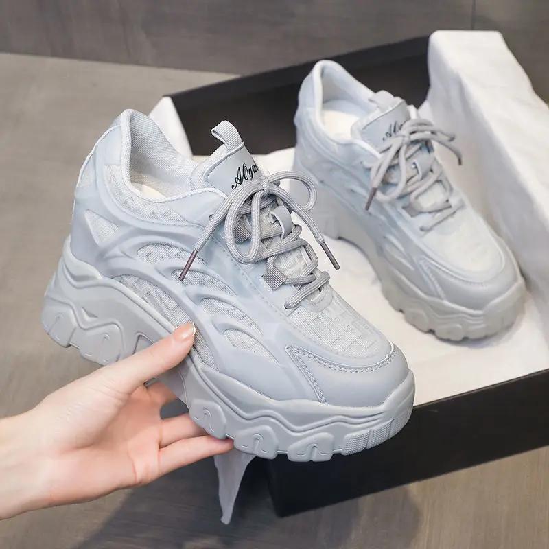 2024 Luxury Interior Height Increase 9cm Casual Skateboarding Shoes Spring/Autumn Korean Edition Women's Running Sports Shoes