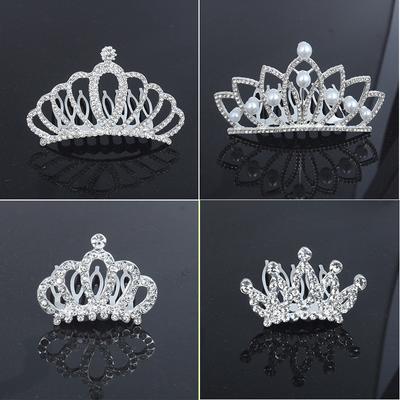 Children'S Crown Sweet Princess Hair Comb Girl Baby Headdress High-End Crystal Crown Show Performance Headdress