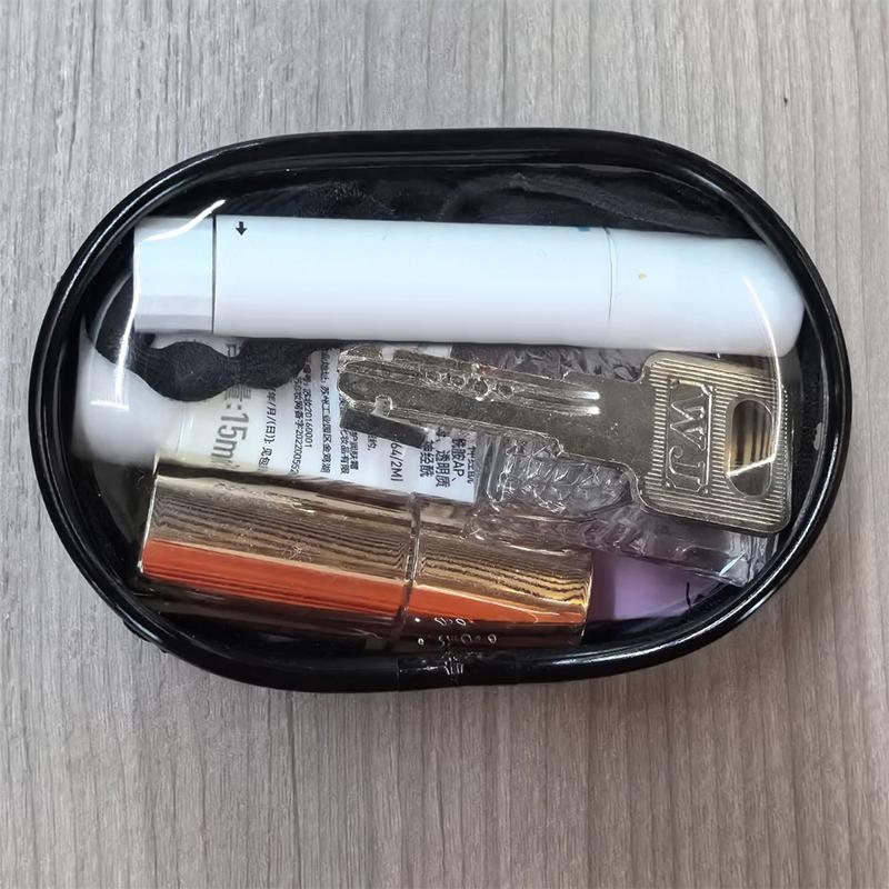 Přenosná PVC průhledná úložná taška s náplastí na hruď Úložiště dat pro panenky Kabelová taška Venkovní prachová taška Vodotěsná krabička na kosmetiku