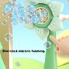 Automatic Bubble Machine Bubble Gun Electric Snowflake Bubble Blower Toy with 80ml Bubble Solution Rechargeable Battery Included for Kids Outdoor Play