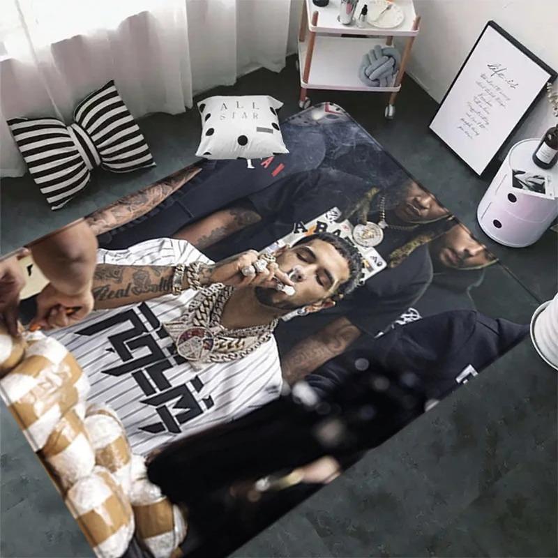 Mode Modern Rapper Patroon Tapijt voor Slaapkamer Woonkamer Bank Computerstoel Gebied Zacht Kleed Vloermatten Badkamer Antislipmat