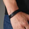 New Simple Style Leather Bracelet For Men 3 Layers Easy HOOK Wrap Braclet Bangle Hiphop Rock Bicycle Braslet Pulseria Hombre