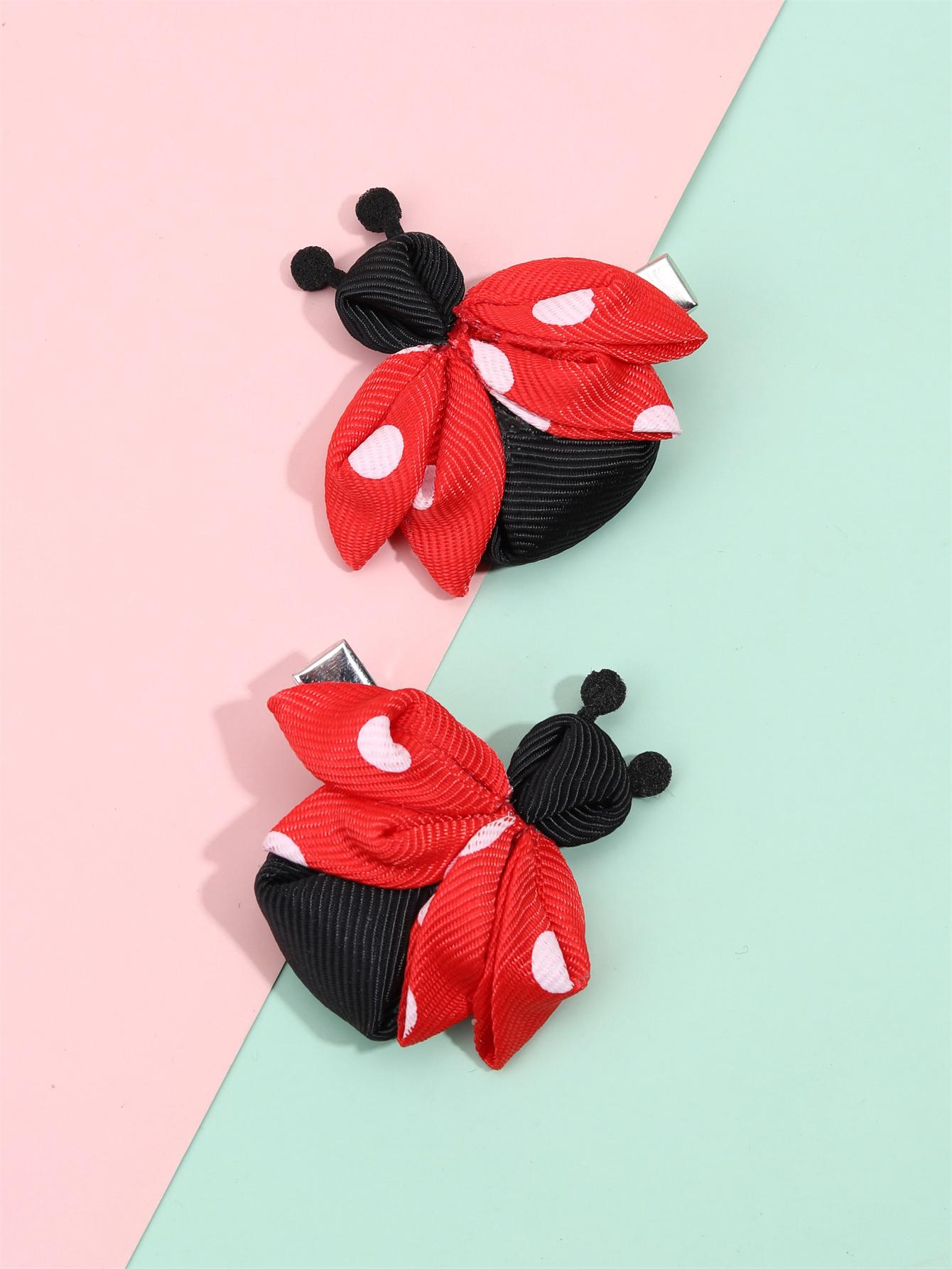 

2 шт./набор Красные заколки для волос в виде божьих коровок для девочек, ручной работы, милые животные заколки для волос, детские DIY заколки, детские кавайные аксессуары для волос