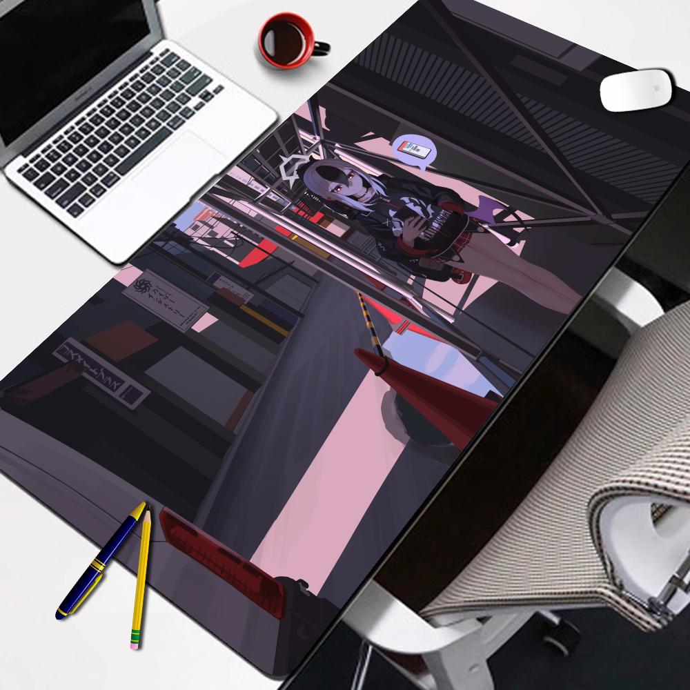 Hot Game Mousepad Onikata Kayoko Blue Archive Large Gaming Mouse Pad With Lock Edge Computer Keyboard Table Desk Mat