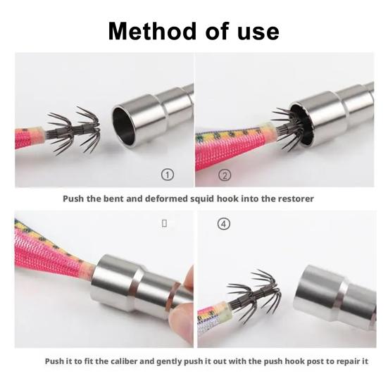 Stainless Steel Squid Hook Corrector Ergonomic Octopus Jig Hook Deformation Repairer Fixer Maintenance Tools Fishing Tackle Accessories