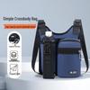 Solid Color Urban Minimalist Men's Crossbody Commuter Backpack with Multi-Layer Design and Large Capacity.