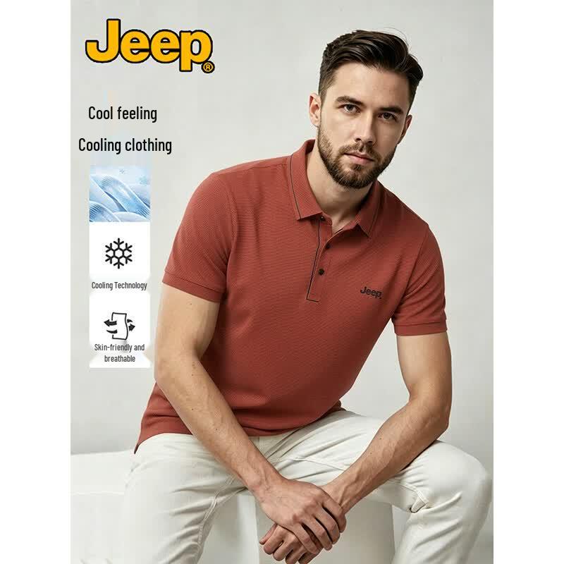 Jeep Men's Ice Silk Short-Sleeve Polo Shirt