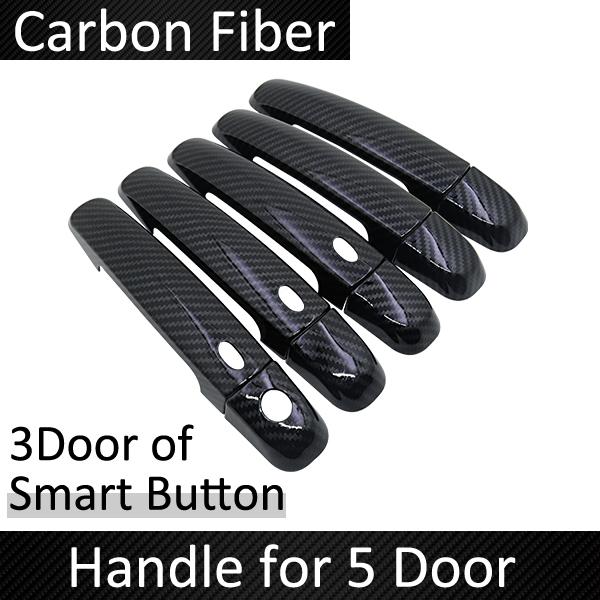 Black Carbon Fiber Exterior Door Handle Cover for Suzuki Grand Vitara Grand Nomade Escudo 2006~2014 Accessories Stickers Chrome
