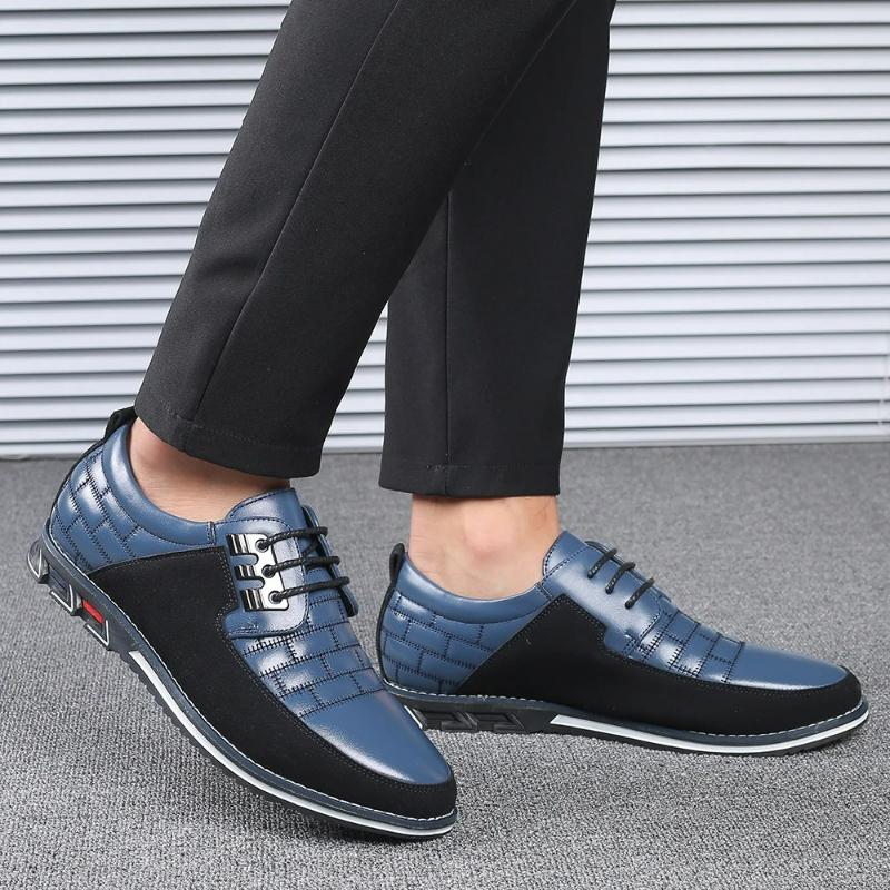 Men'S Casual Shoes Fashion Classic Men'S Pu Leather Shoes Hot Sale Breathable Business Lace-Up Men Shoes Men'S Casual Leather