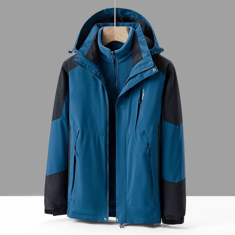 Mens Womens 3-in-1 Winter Outdoor Jacket With Removable Fleece Liner Windproof Waterproof Hiking Coat