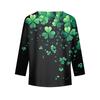 Flickor Långärmade T-shirts Barn Hösttoppar Rundhals Tryckta Bas T-shirts Saint Patrick's Day