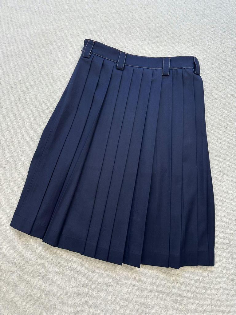 Affordable Age-Reducing Sweet Cool Academy Style Navy Blue Pleated Skirt - 1331 Early Autumn Edition