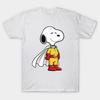 Men Black Print T-shirt Snoopy As Saitama No-Cut Transfer Paper Print Cotton Tshirt