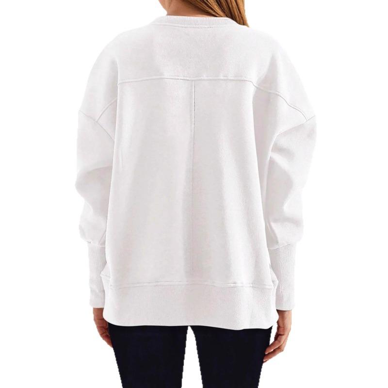 Women S Casual Solid Color Long Sleeve Pullover Hooded Sweatshirt