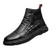 Warm Martin Boots Men's Crocodile Pattern Locomotive Shoes Tooling Men's Trendy Shoes Autumn and Winter Velvet