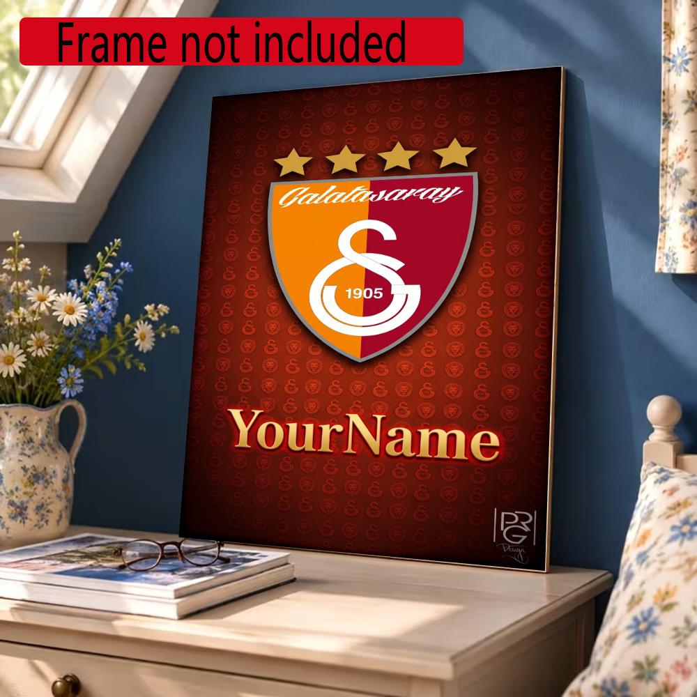 Galatasaray Personalized Name Round Diamond Painting Kit Diamond Embroidery Painting Rhinestones Mosaic Frameless Handwork Decoration Arts