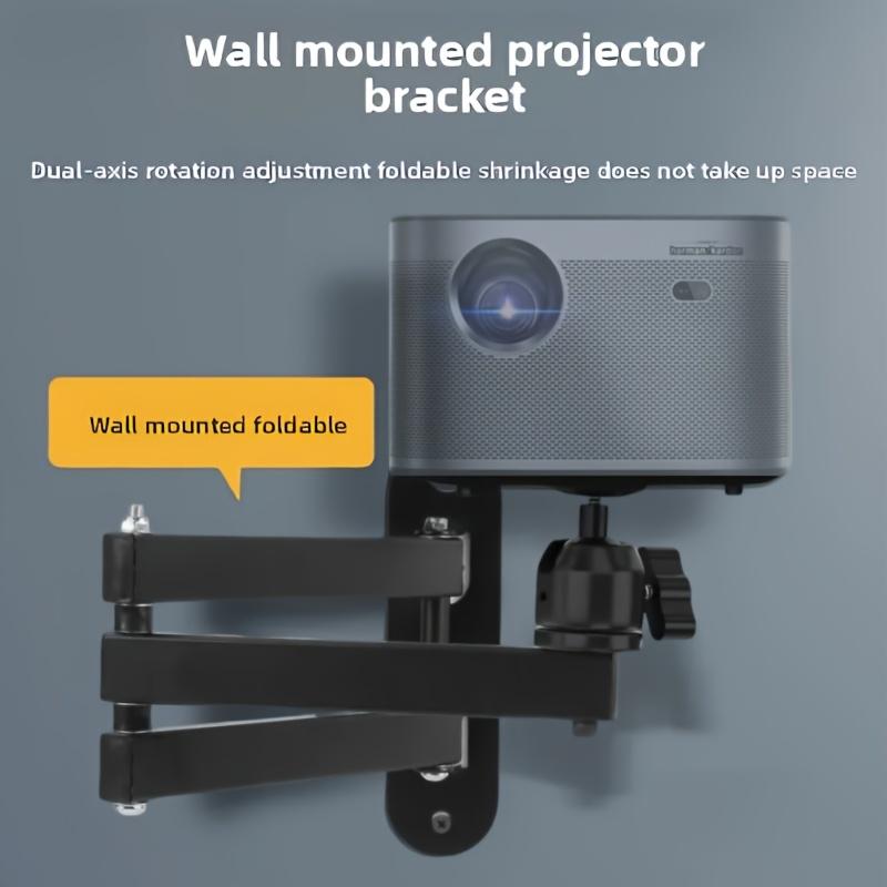 360° Rotating Projector Mount Dual-Axis Adjustable Foldable Aluminum Alloy Ceiling Wall Bracket
