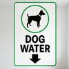 Dog Water Sign, Dog Silhouette Metal Tin Sign for Pet Supplies Store, Home Decor, Pet Shop, White Background Green Border with A