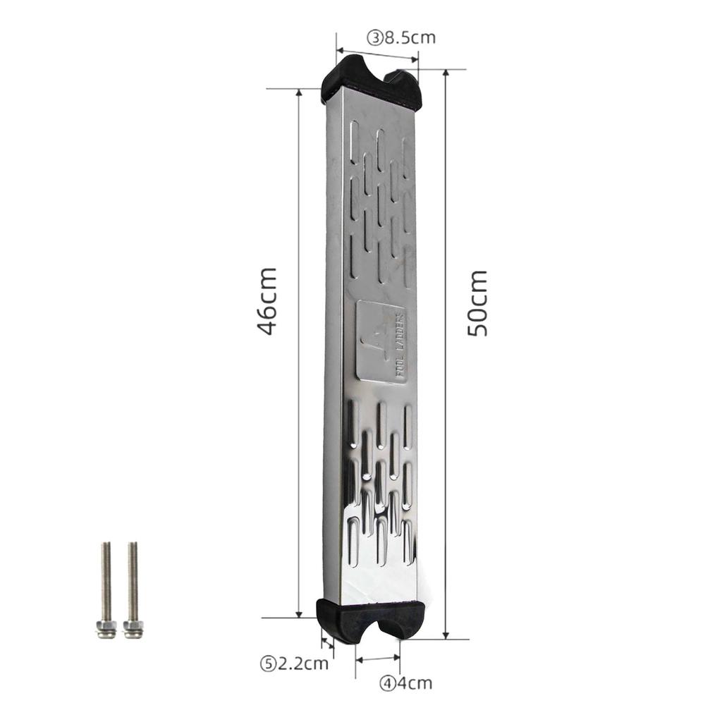 304 Stainless Steel Thickened Pool Ladder Steps With Non-slip Rubber Pads