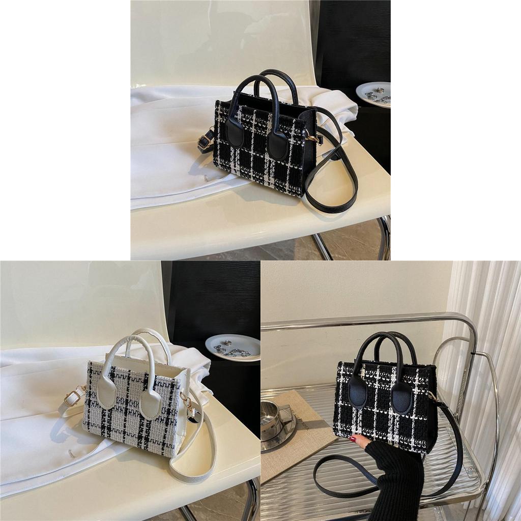 Fashion Grid Pattern Womens Small Shoulder Bag With Zipper Closure For Daily Use