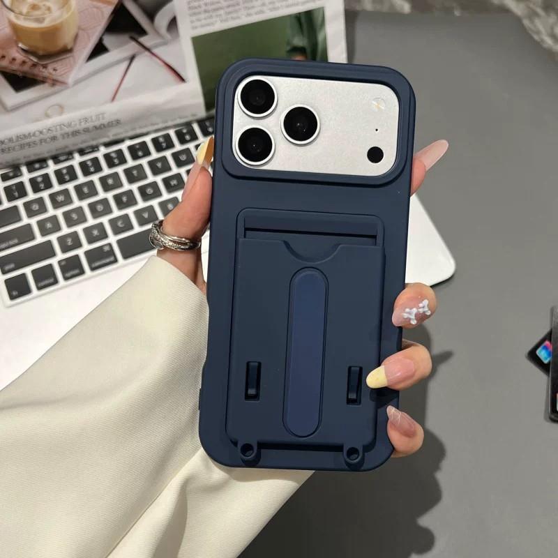 Colorful Card Bag Is Suitable for Apple 17promax Anti-drop Mobile Phone Case iPhone12 Pluggable Card Case.