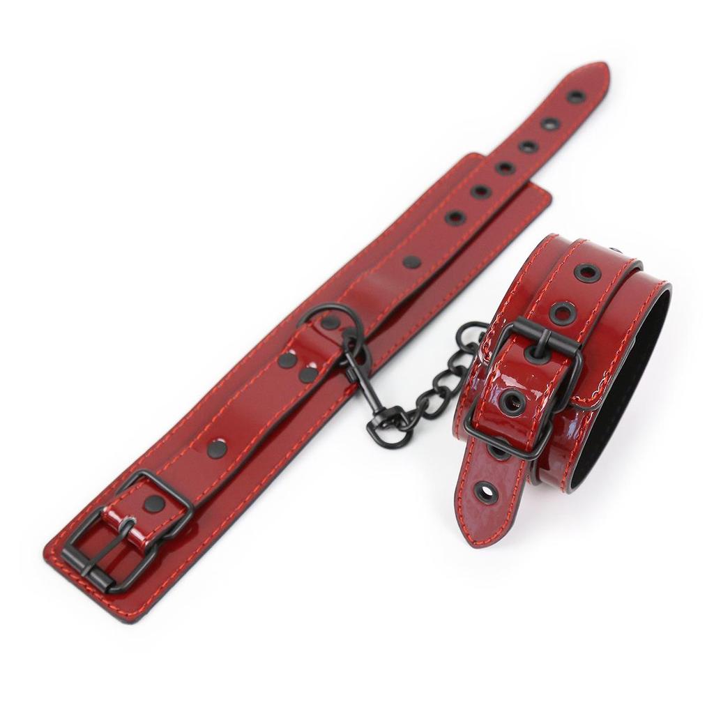 Adult Leather Restraints Handcuffs - Black