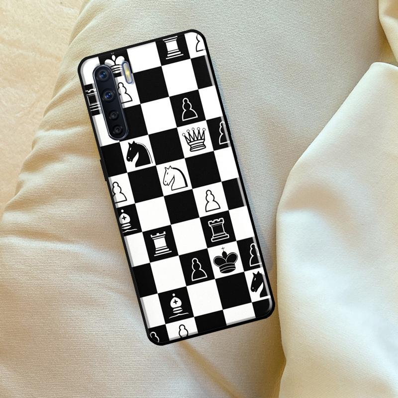 Chess Board Dark Horse For OPPO A79 A38 A58 A78 A98 A54 A74 A94 A16 A76 A96 A5 A9 A52 A72 A15 A17 A57 A53S Case