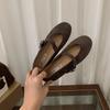 French retro flat-soled suede Mary Jane single shoes women's shoes 2025 new spring and autumn versatile soft-soled commuter shoes