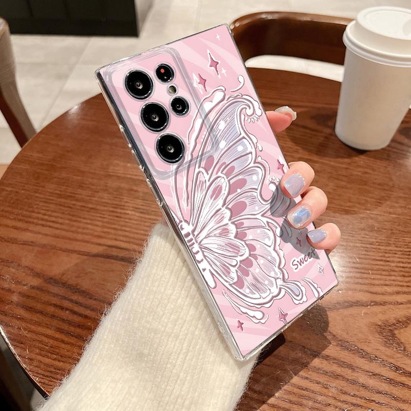 Pink Bowknot Print Case For Samsung Galaxy S26 S25 S24 Ultra S23 S25 FE A57 A17 A37 A16 A56 A55 A15 A35 A36 Soft TPU Phone Cover