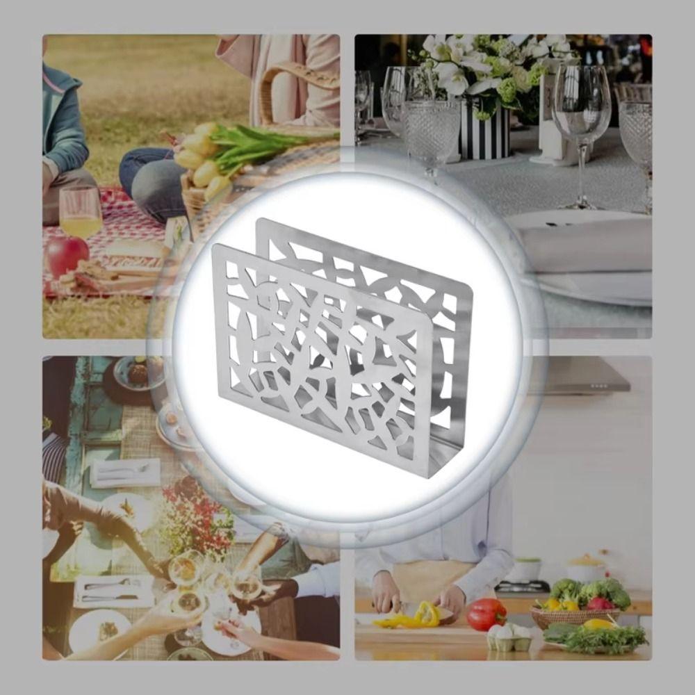 Stainless Steel Napkin Storage Shelf Heavy Duty Non-Slip Napkin Storage Rack Decorative Rustproof Napkin Container