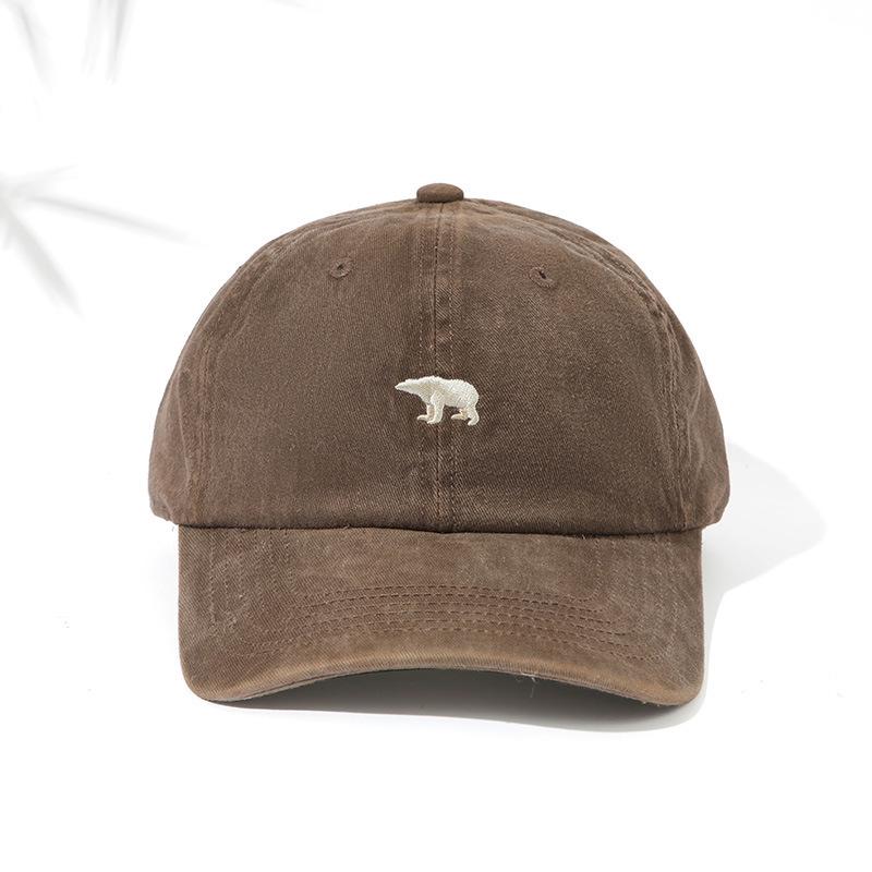 

Polar Bear Embroidery Summer Outdoor Sun Hat One Size (56-58cm) кавовий