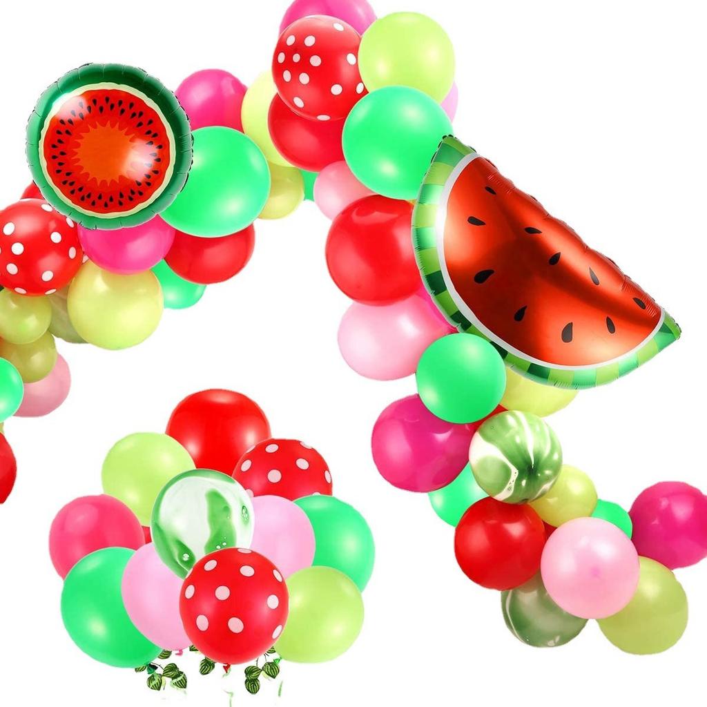 Hawaiian Party Decoration Balloon Set, Watermelon Balloon Chain Set Birthday Background Arrangement