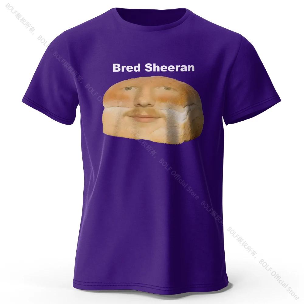 Divertente T-shirt Stampata Bread Sheeran 100% Cotone Morbida Traspirante Girocollo Manica Corta Unisex Stile Eccentrico Umoristico