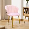 Vanity Chair Living Room Chair Mid Century Modern Accent Chair Upholstered Velvet Chair with Golden Legs Dining Chair with Back