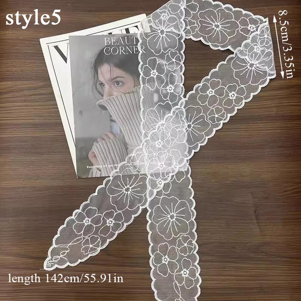 Girl's Ribbon Lace Bow Hair Rope Ballet Style Sweet Ponytail Holder Hair Scrunchies Lace Hair Scarf Wraps Fashion Lace Necklace