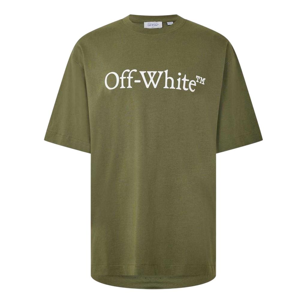 Off White Mens Bookish Lettering Crew Neck T-Shirt