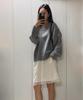 FRITUR Pintuck Satin Midi Skirt White_F261Sk05