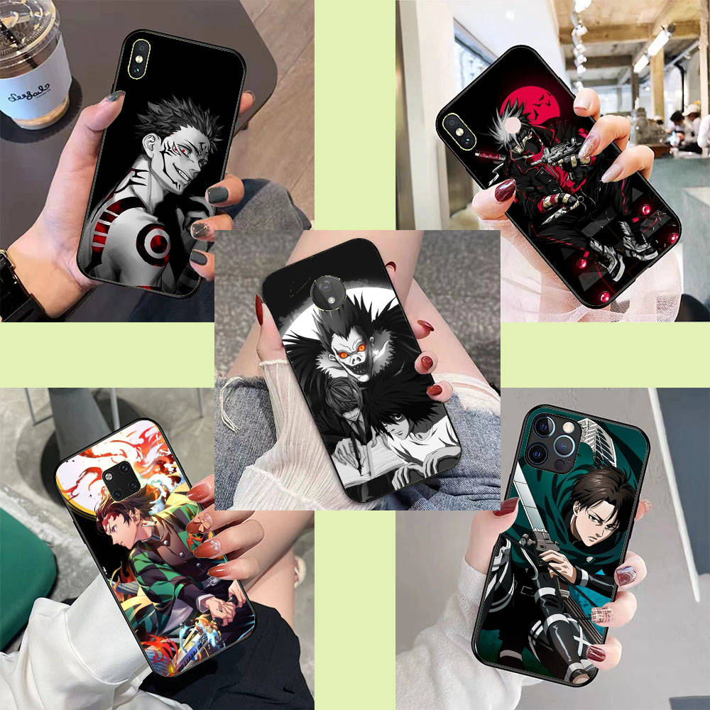 

DK-6 аниме классический силиконовый чехол для iPhone 15 14 Xiaomi POCO M6 F6 Redmi Note 13 12 13C 8 9 Samsung S24 S23 S22 S21 FE Pro Plus Ultra Redmi Note 13 Pro 5G чёрный