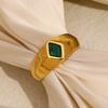 MamacitaSlay Minimalism 316 Stainless Steel Peacock Stone Ring 18K Gold Plated Waterproof Jewelry Women's Charm Ring Party Gift