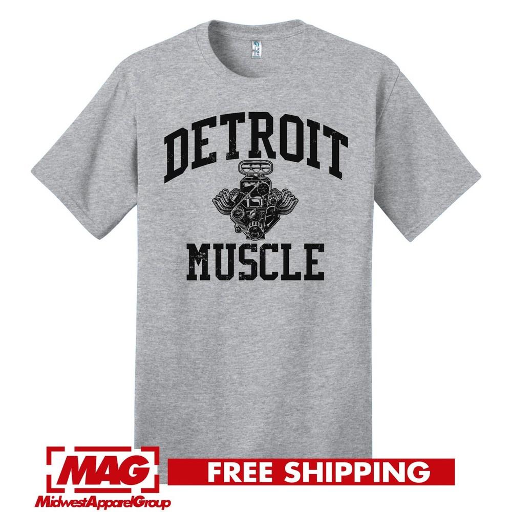 DETROIT MUSCLE DEPT CLASSIC GRAY T-SHIRT Tigers Lions Pistons Motor Wings Shirt Unisex T-Shirt XXXXL