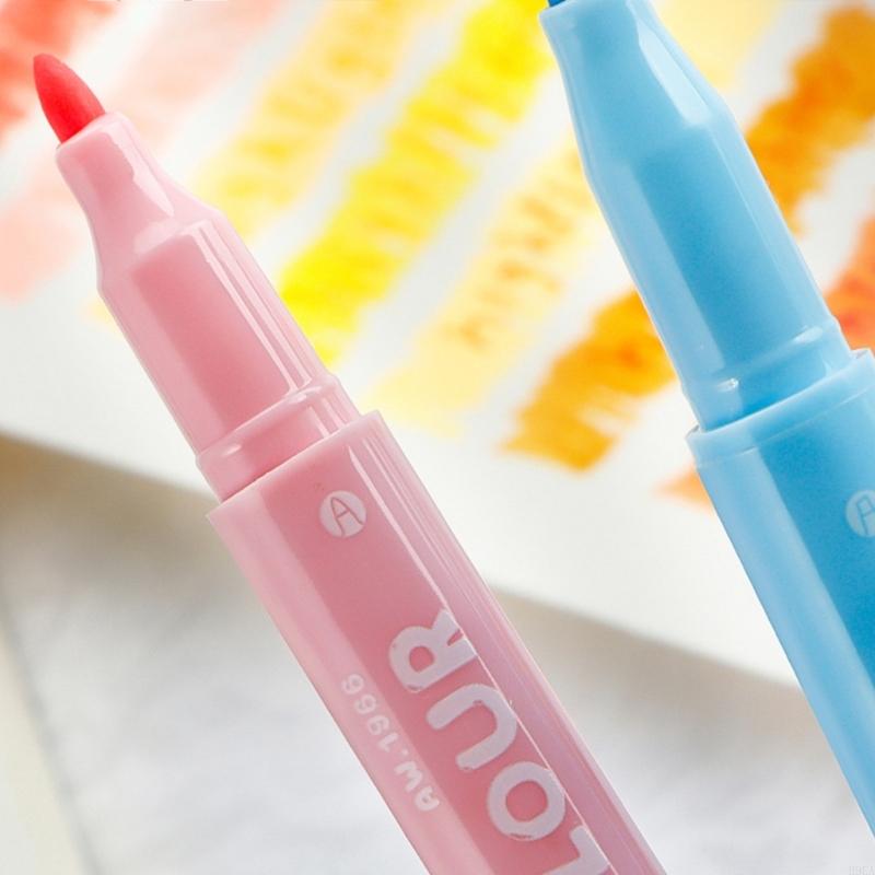 6/12/24 Colors Highlighter Markers Multifunctional Highlighter Pen Fluorescent Pen Double-Head Highlighters for Journal