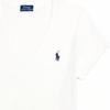 Polo Ralph Lauren Solid Color Logo Embroidered V-Neck Knit SS23 T-Shirt Women Tops White WMPOKNINCU20704-100
