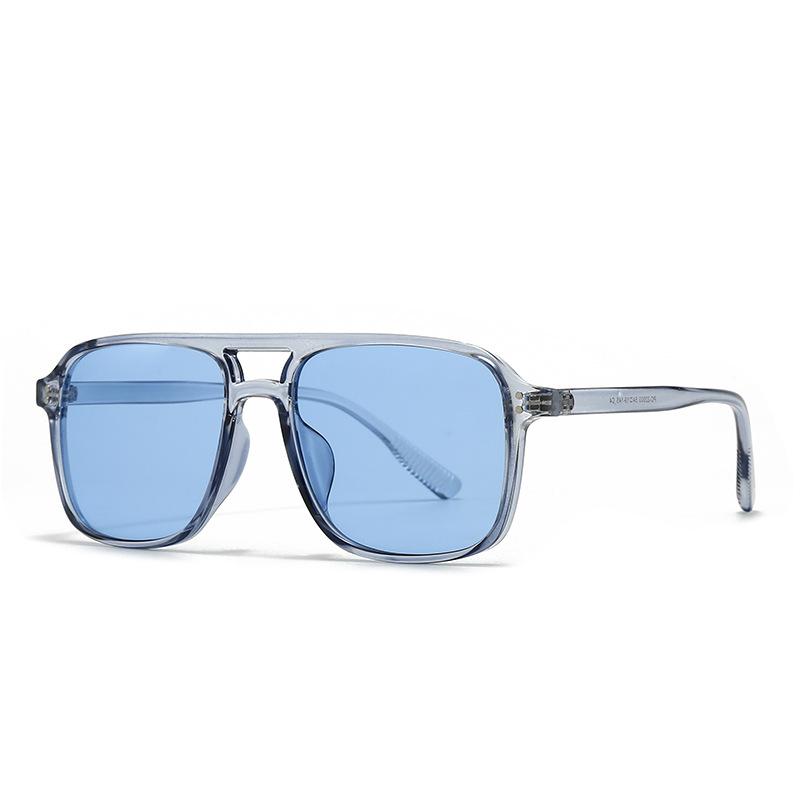 Retro Double Bridges Square Men Rivets Sunglasses Fashion Women Black Yellow Shades UV400 Sun Glasses