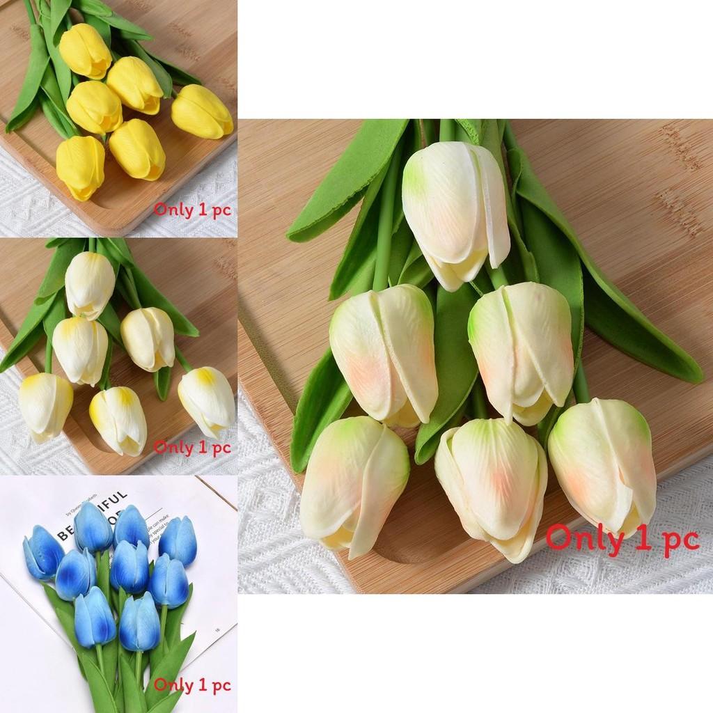 Tulip Artificial Flower With Pu Material For Home Decor And Photography Props
